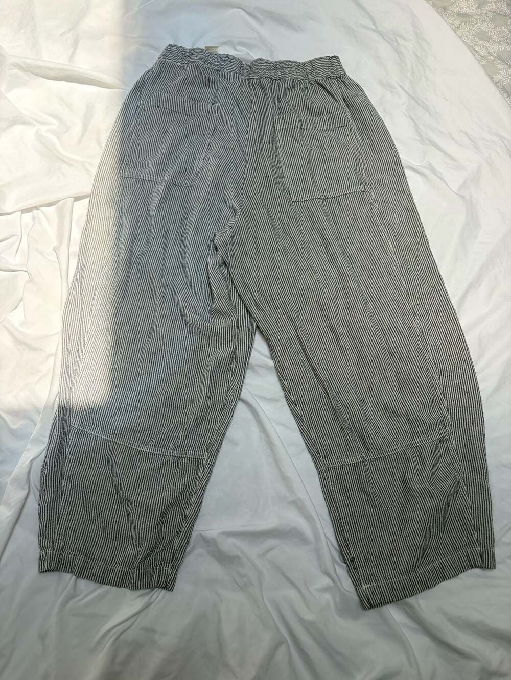 Max Studio London Striped Linen Blend Pull-On Lantern Pants size L - Picture 5 of 9